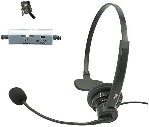 VISBR מבטלת רעש מקצועי אוזניות מוקד טלפוני לטלפונים משרדיים | תואם לטלפונים יש שקע אוזניות RJ9